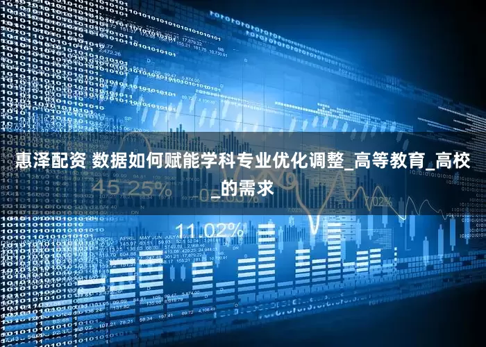 惠泽配资 数据如何赋能学科专业优化调整_高等教育_高校_的需求
